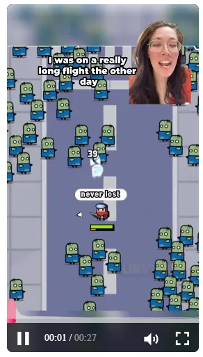 Screenshot showing the start of a Survivor.io TikTok ad.