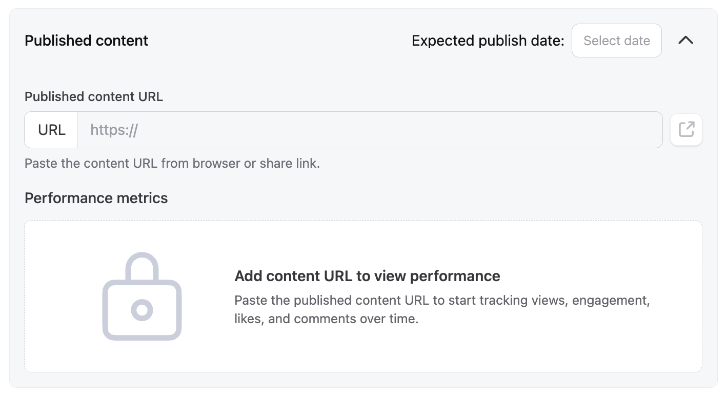 A completed campaign in CreatorDB showing delivered content and performance metrics per creator