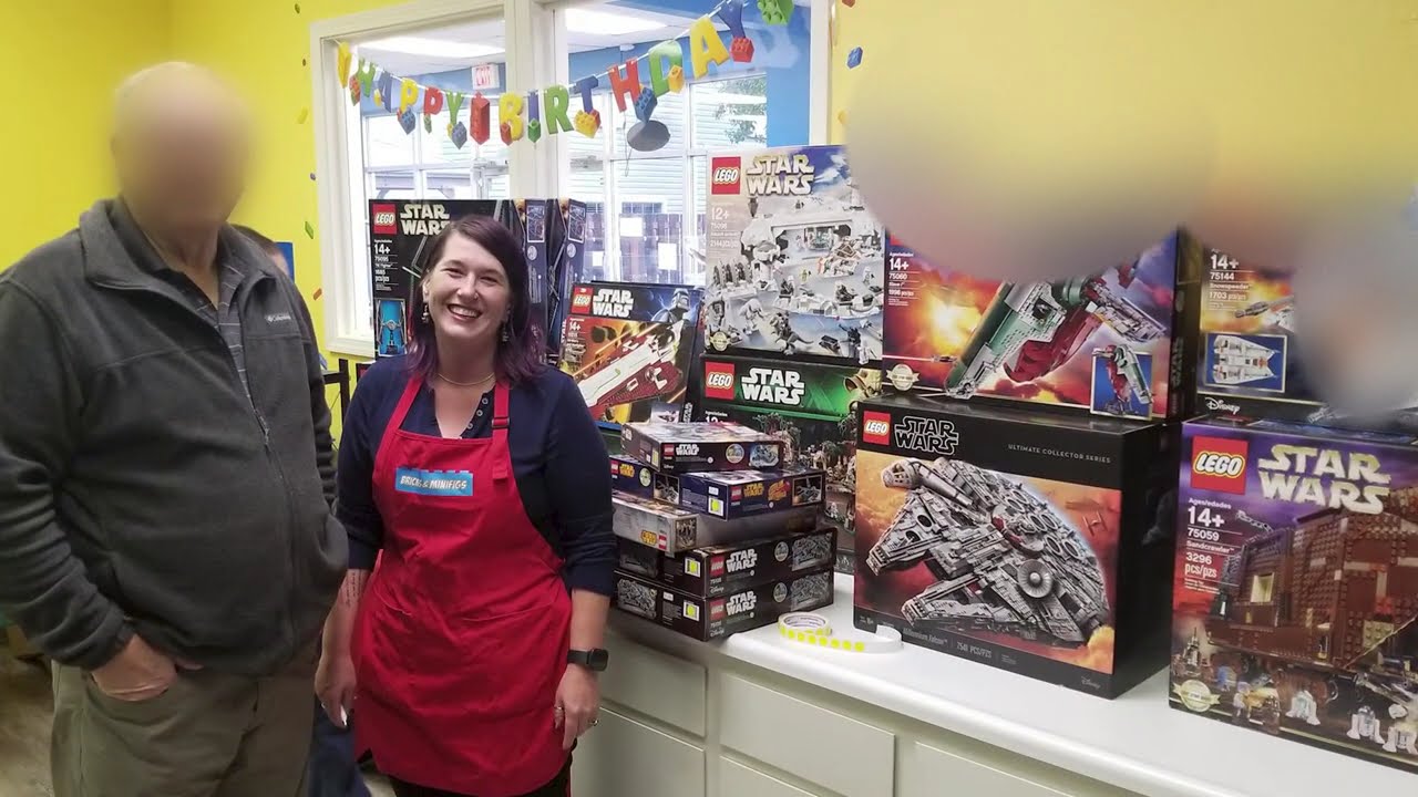 The consigned Star Wars Lego collection on display at the Bricks and Minifigs store in Keizer, Oregon