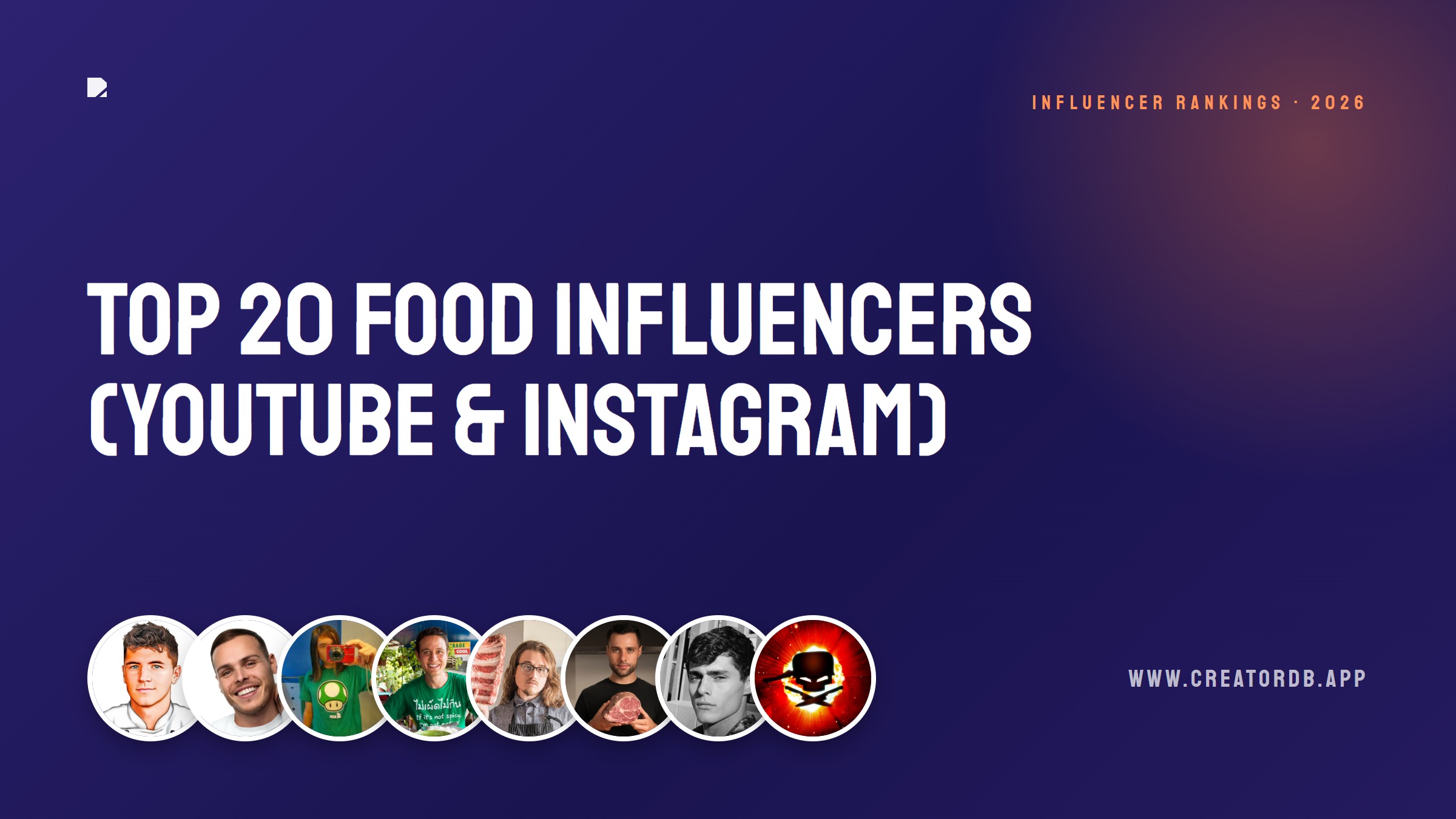 Top 20 Food Influencers (YouTube & Instagram)