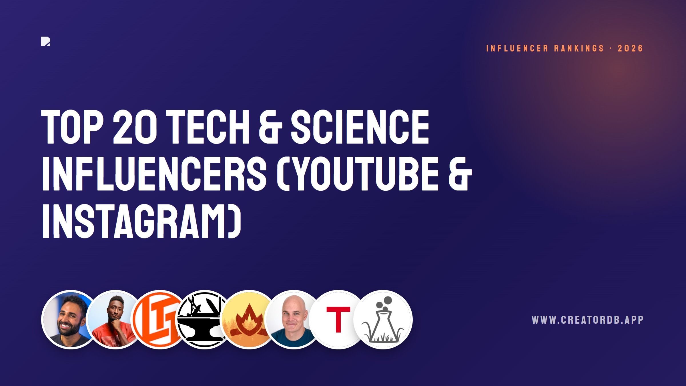 Top 20 Tech & Science Influencers (YouTube & Instagram)
